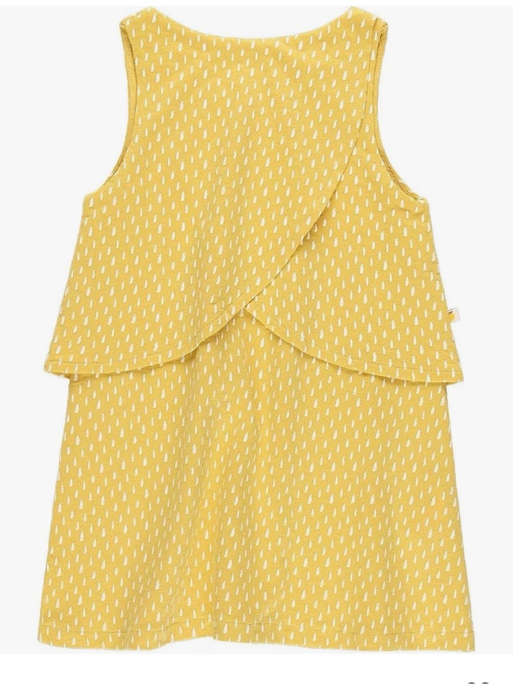 Girls' Yellow Printed Layered Tank Dress